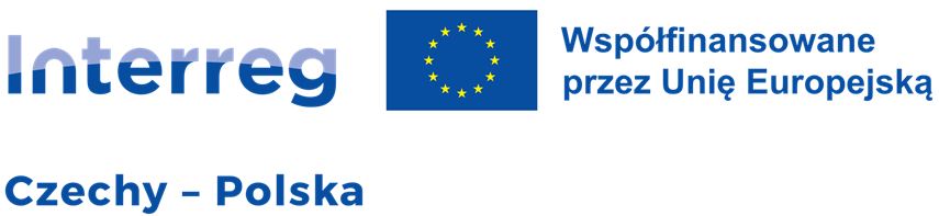 Logotyp Programu Interreg Czechy-Polska 2021-2027
Hasło Inetrreg Czechy-Polska, Współfinansowane przez Unię Europejską
Flaga Unii Europejskiej - 12 żółtych gwiazdek na niebieskim tle